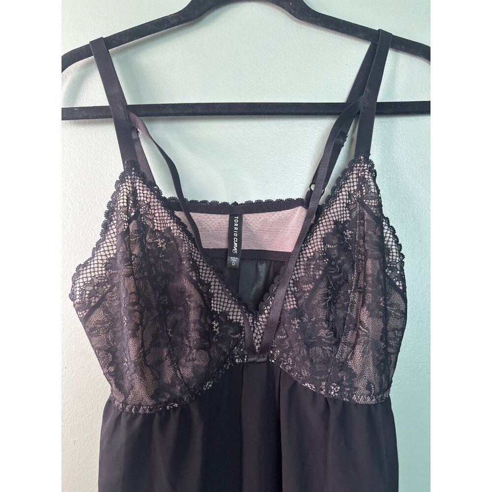 Torrid Curve Size 0 Sheer Babydoll Dress Dark Fairy Goth Dark Romantic Bridal - Picture 2 of 5